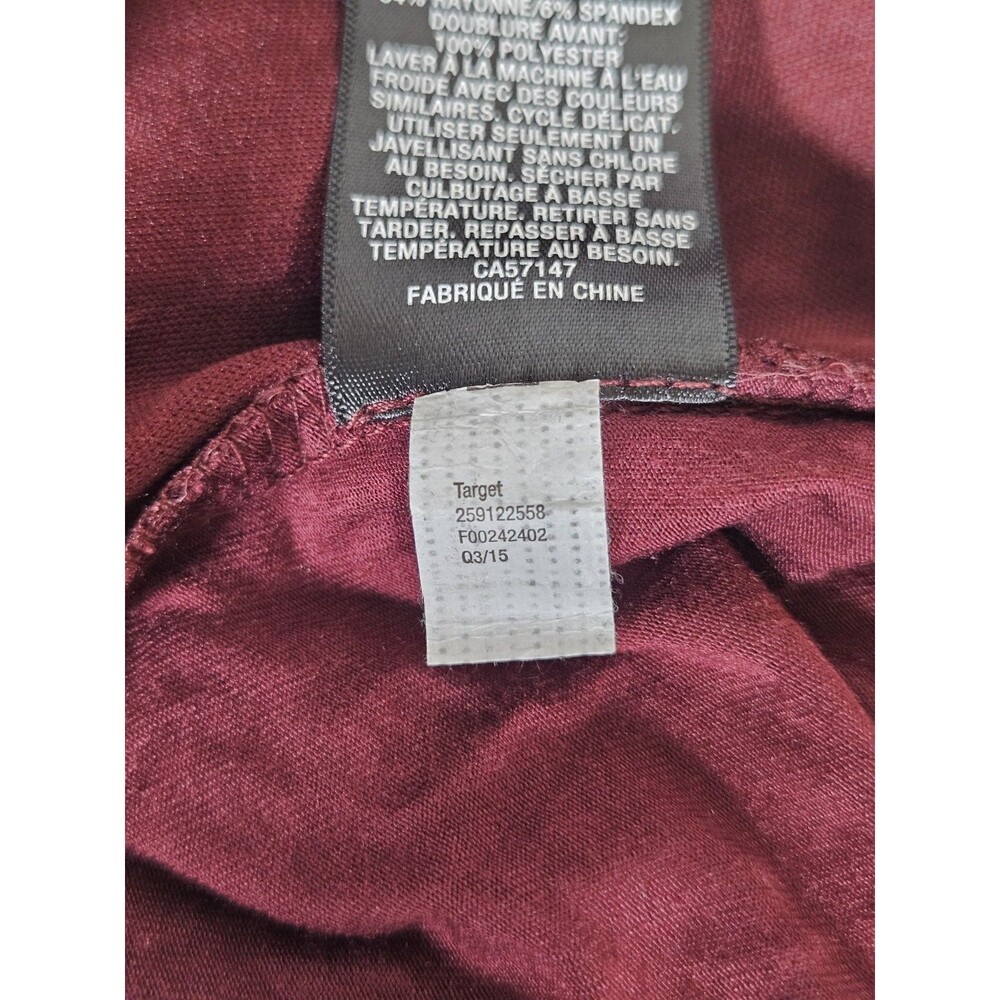 Mossimo Burgundy Tank Top XL Velvet Burnout Art Deco Whimsigoth Whitchy - Picture 8 of 9